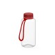Trinkflasche Refresh klar-transparent inkl. Strap 0,7 l - transparent/rot